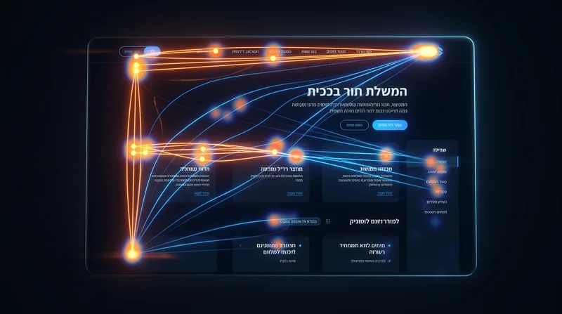 תצוגת נתונים עתידנית של מעקב עיניים על ממשק דיגיטלי, המציגה תבנית סריקה בקווים זוהרים בכתום וכחול